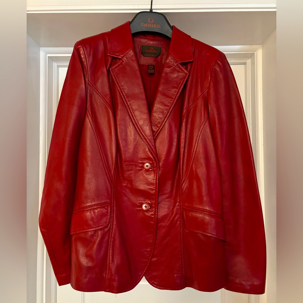 Danier | Genuine Leather Red Blazer (M)